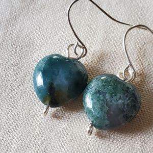 Heart shaped Agate Earrings